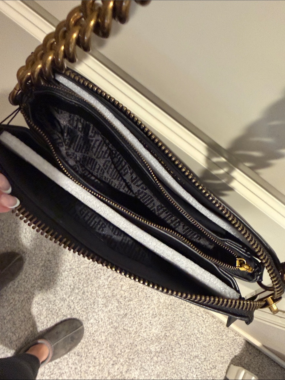 NWT Kurt Geiger Black Kensington Puff 3 Pouch - Picture 5 of 8